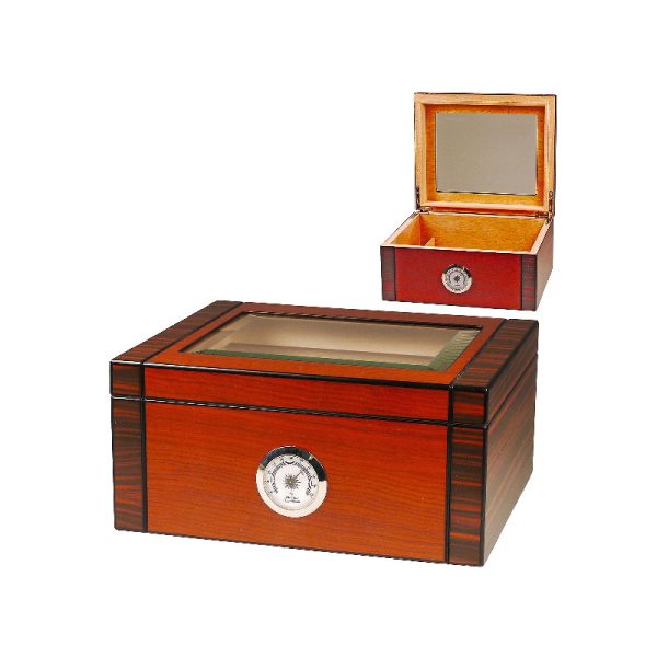 Humidor con higrómetro incrustado